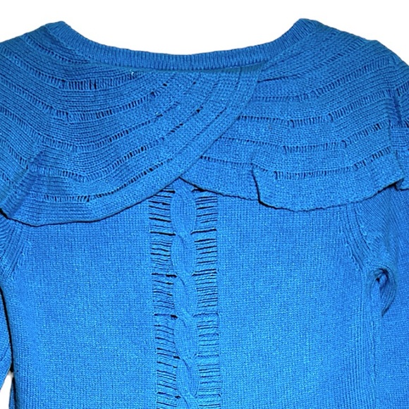 $198 Anthropologie Vintage Ridged Ruffles Cardi Small Skirted Sweater LeifNotes - Picture 9 of 16